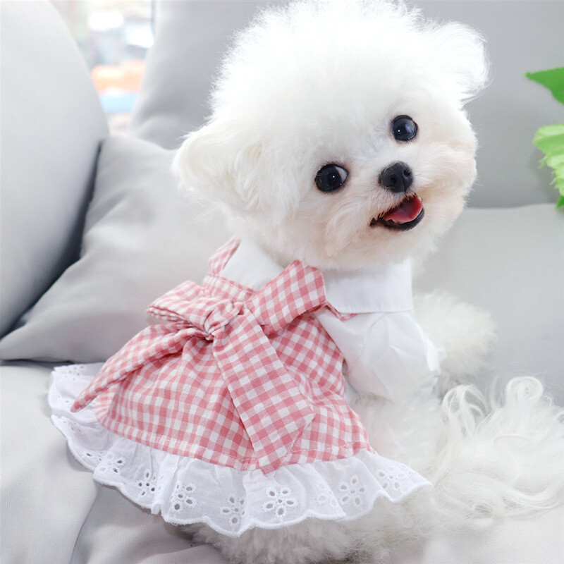 Plona vasarinė princesės suknelė augintiniams urmu, meškiukas bišonai, pomeraniečiai, maži šunys, jorkšyro katės, šunų drabužiai vasarai