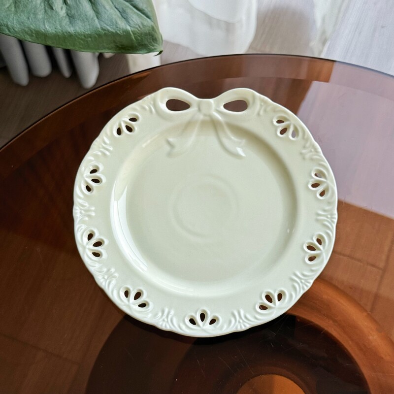 Високотемпературна подглазурна цветна куха плоча за десерт с дъга, плоска чиния за западна храна, чисто бяла, висококачествена чиния