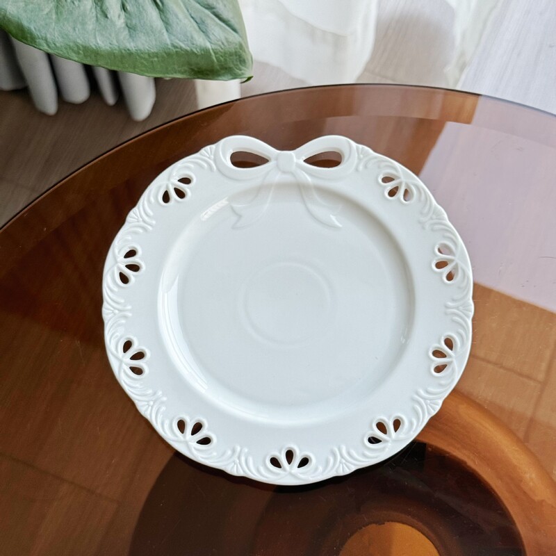 Високотемпературна подглазурна цветна куха плоча за десерт с дъга, плоска чиния за западна храна, чисто бяла, висококачествена чиния