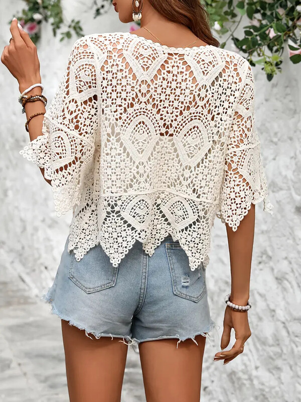 Novi stilovi europske i američke vanjske trgovine za proljeće i ljeto 2025. sa suknjama, cvjetnim kukicama, šupljom gornjom odjećom, čipkastim bluzama, ženskim pletenim pamučnim topovima