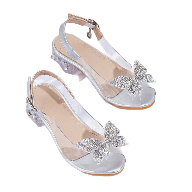 Дамски сандали лято 2025, нов стил, модерни, универсални, с кристали, панделка, средно дебел ток, феерични обувки