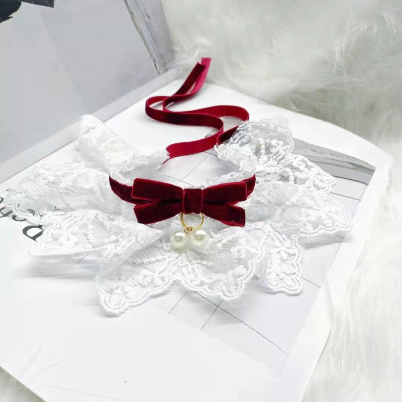 Katės šalikas, katės antkaklis, šuns šalikas, mažų, vidutinių ir didelių šunų seilinukai, augintinių aksesuarai - lėlė ir drugelis