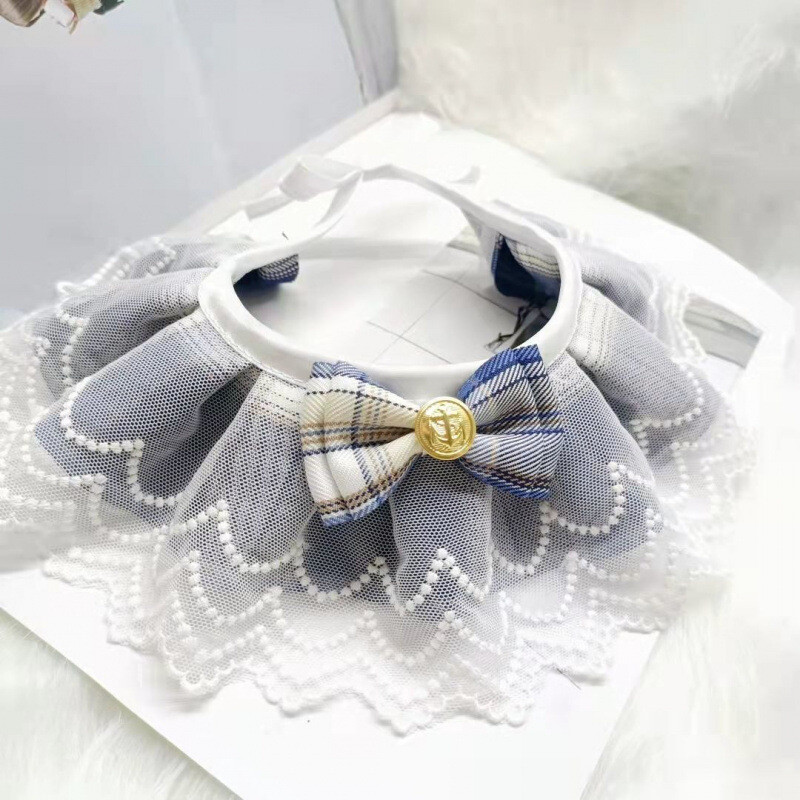 Katės šalikas, katės antkaklis, šuns šalikas, mažų, vidutinių ir didelių šunų seilinukai, augintinių aksesuarai - lėlė ir drugelis