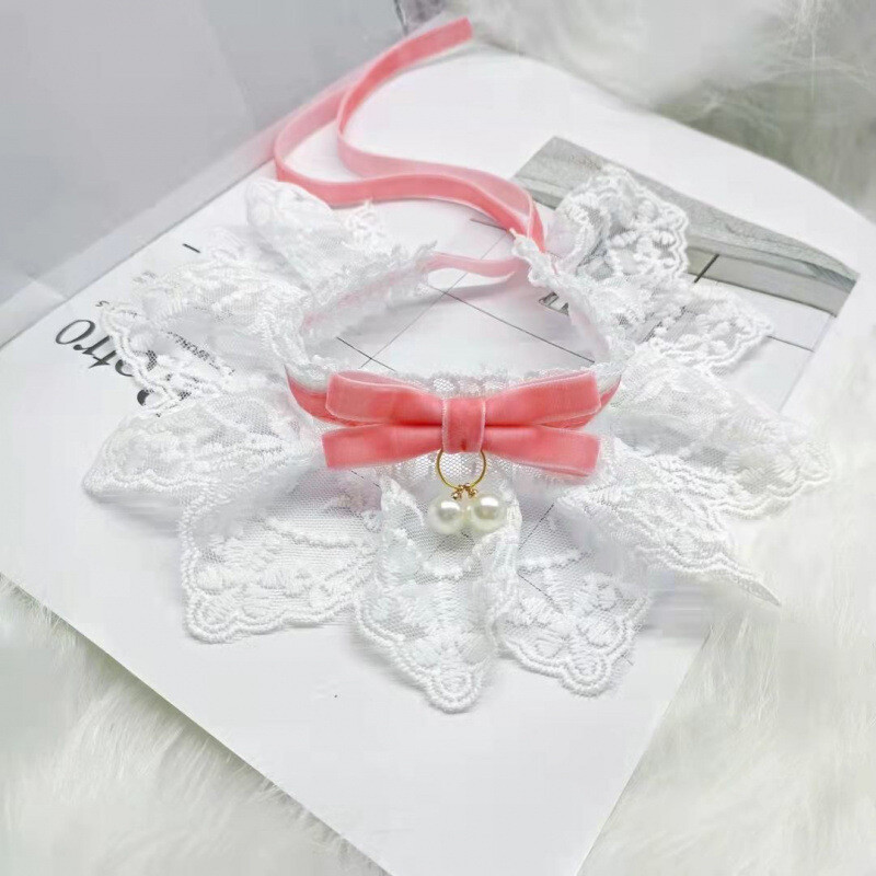 Katės šalikas, katės antkaklis, šuns šalikas, mažų, vidutinių ir didelių šunų seilinukai, augintinių aksesuarai - lėlė ir drugelis