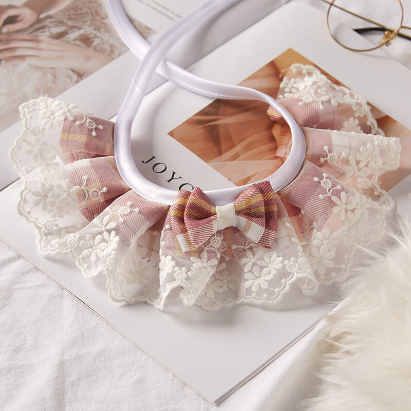 Katės šalikas, katės antkaklis, šuns šalikas, mažų, vidutinių ir didelių šunų seilinukai, augintinių aksesuarai - lėlė ir drugelis