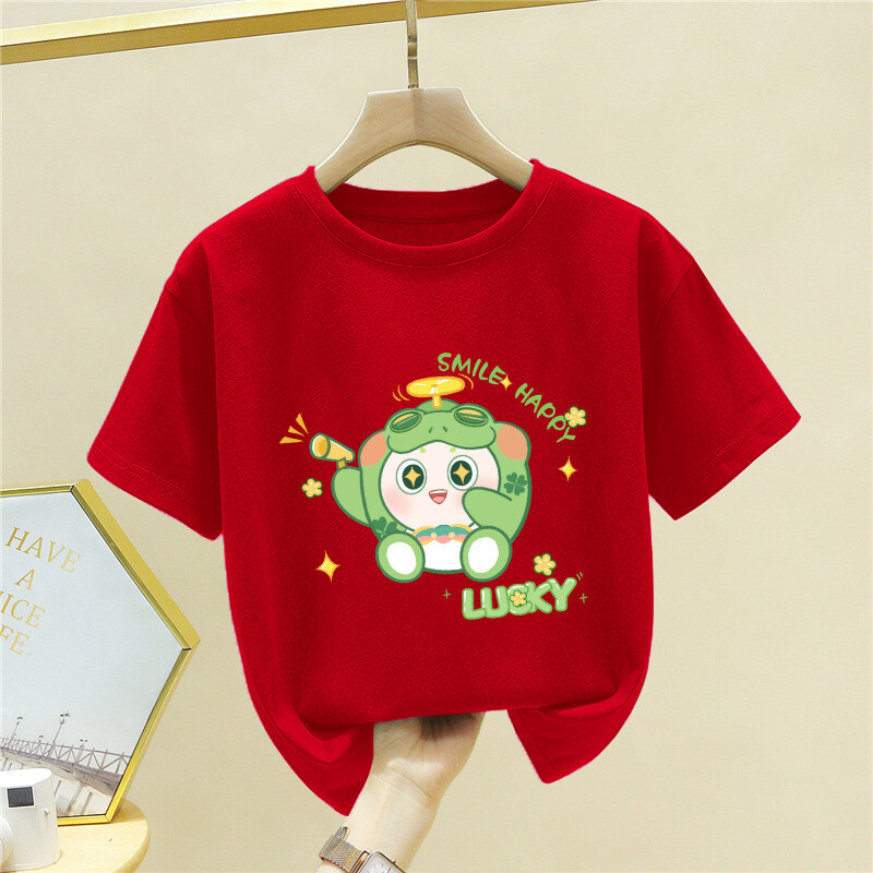 Odjeća za dječake s motivom jaja, majica kratkih rukava za djevojčice od čistog pamuka, ljeto 2024., nova majica s pola rukava za dječake, veleprodaja ljetne odjeće