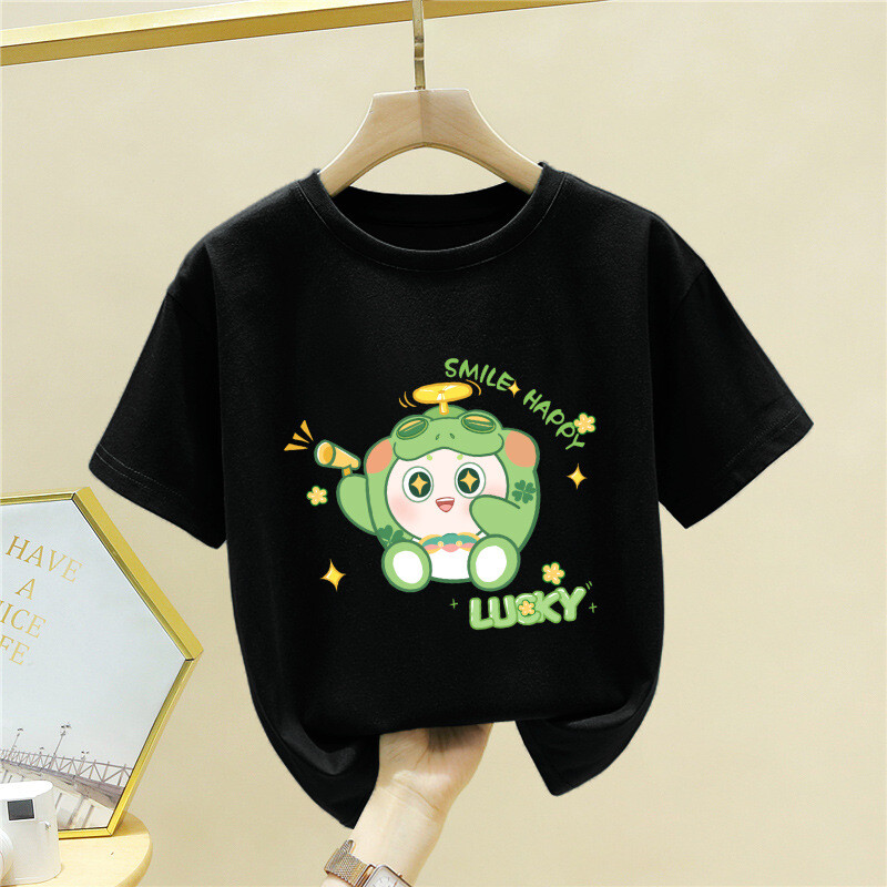 Odjeća za dječake s motivom jaja, majica kratkih rukava za djevojčice od čistog pamuka, ljeto 2024., nova majica s pola rukava za dječake, veleprodaja ljetne odjeće