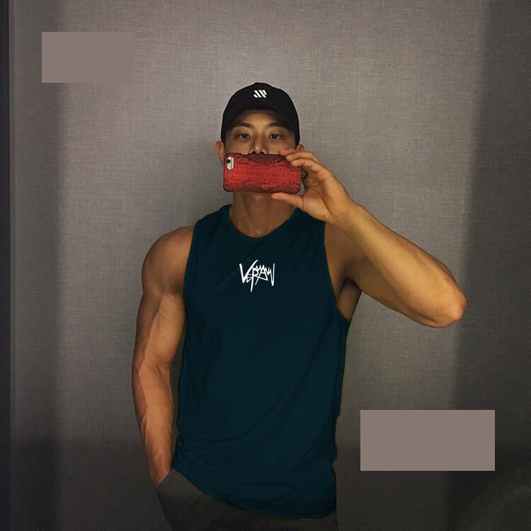 Vasarinė greitai džiūstanti vyriška sportinė liemenė be rankovių, bėgimui, treniruotėms, elastinga, laisvo tinklinio audinio, kvėpuojanti sportinė marškinėliai, madinga