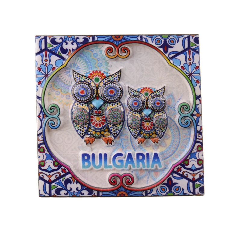 Магнитна фигурка, Бухалчета, Керамична, 7х7см