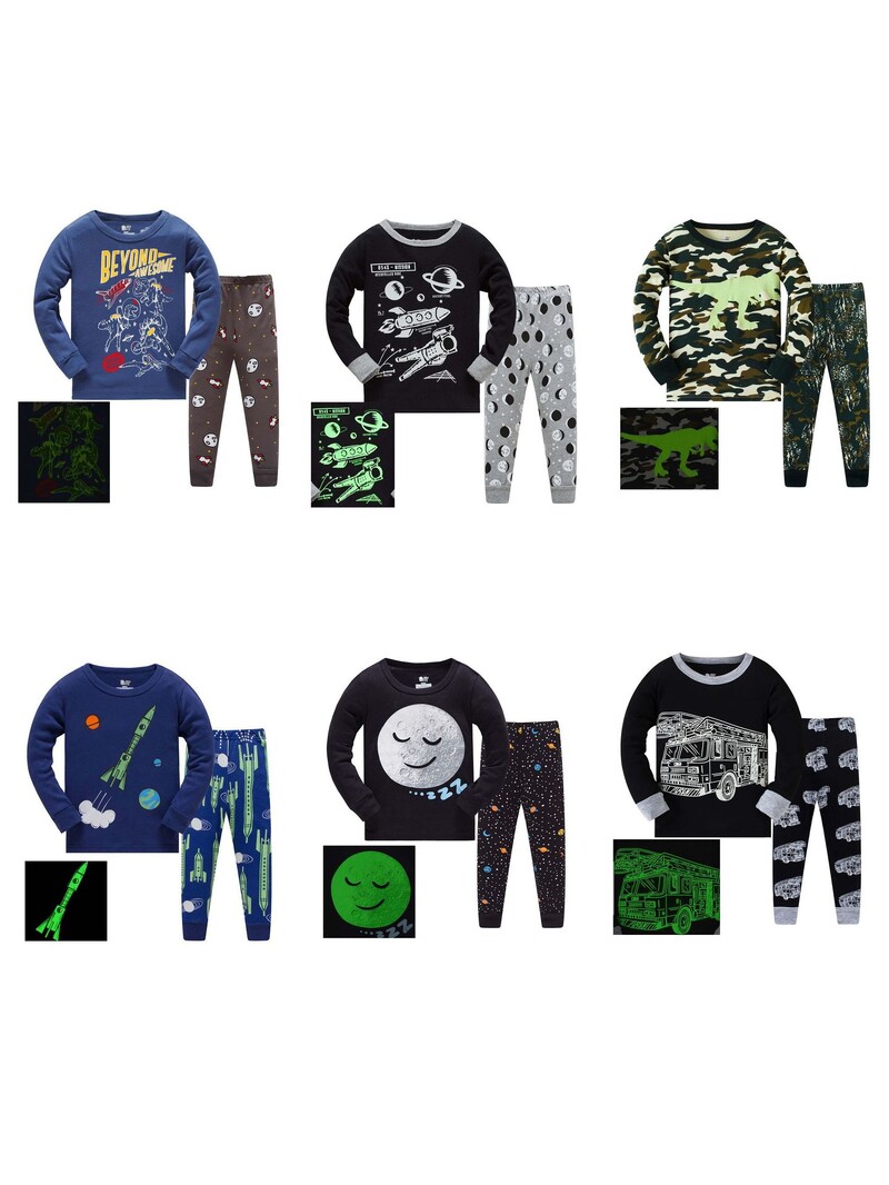 Vaikiška ilgomis rankovėmis briaunota medvilninė pižama 3-8 metų kūdikiams, namų apyvokos drabužiai, oro kondicionieriaus drabužiai, vienas gabalas gimdymui ir (visa ranka) 8