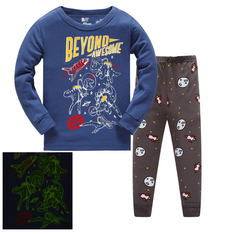 Vaikiška ilgomis rankovėmis briaunota medvilninė pižama 3-8 metų kūdikiams, namų apyvokos drabužiai, oro kondicionieriaus drabužiai, vienas gabalas gimdymui ir (visa ranka) 8