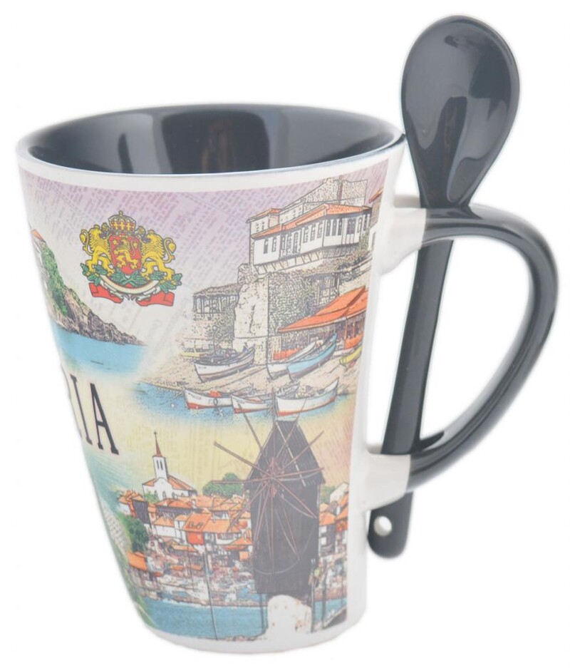 Чаша Български забележителности, За кафе, Керамична, 7 см