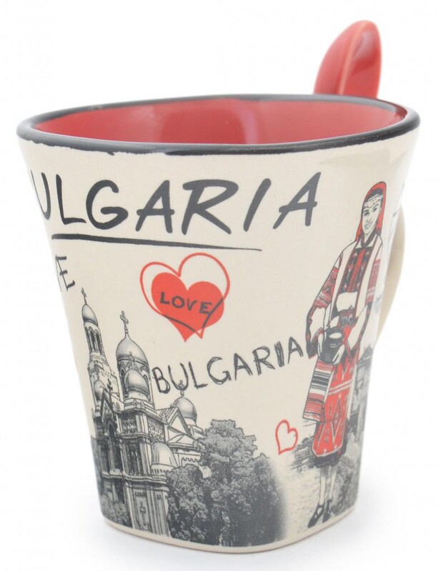 Чаша Забележителности, За кафе, Керамична, 7х7 см.