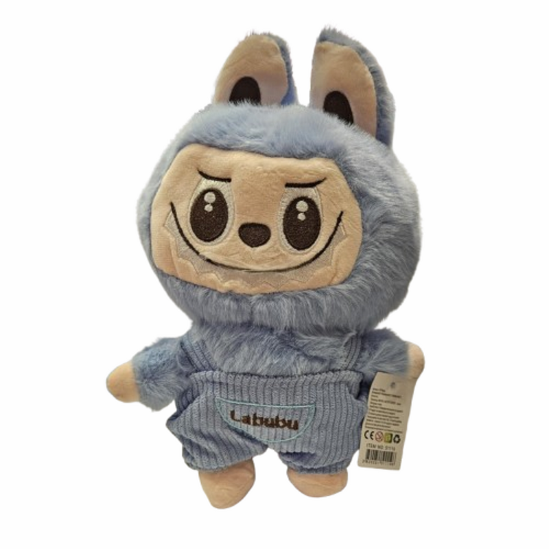 Играчка Labubu, Плюшено, Син, 26 см
