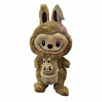 Играчка Labubu, Плюшено, Кафява/бежово, 38 см