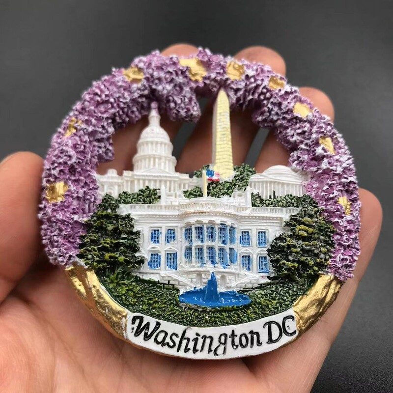 JAV Vašingtonas Vokietija Noišvanšteino pilis Prancūzija Italija Sirija Gegutės laikrodis Magnetinis dervos šaldytuvo magnetas