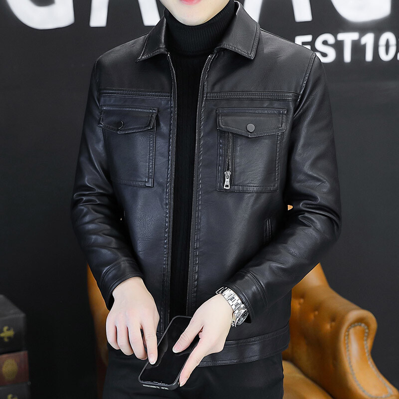 Veleprodaja za vanjsku opremu u 2024., muška kožna jakna, motociklističko odijelo, trkaće odijelo, muška jakna s ovratnikom od poliuretanske kože