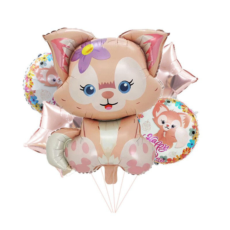 Naujas didelis aliuminio balionas 5 vnt. Star Dai Lu Lina Belle, 18 colių, apvalus animacinių filmukų balionų rinkinys gimtadienio šventei