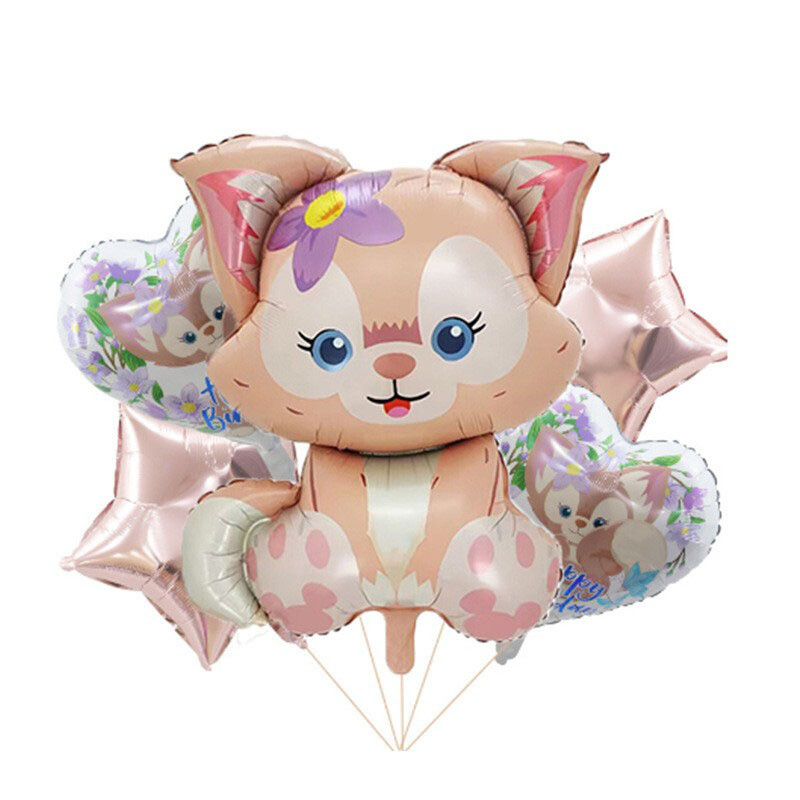 Naujas didelis aliuminio balionas 5 vnt. Star Dai Lu Lina Belle, 18 colių, apvalus animacinių filmukų balionų rinkinys gimtadienio šventei