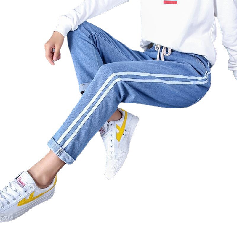 Proljetne traperice, ženski kombinezon s devet točaka 2022., nove visokostruke patentne zatvarače, uske tamne hlače za jesen i zimu