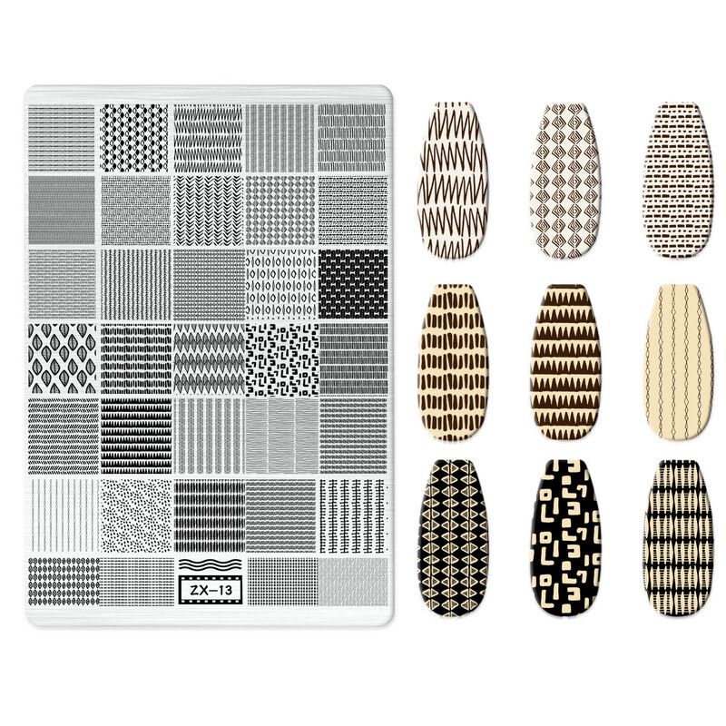 2024 Prekogranični japanski proizvođači isporučuju ploču za utiskivanje noktiju od nehrđajućeg čelika, DIY oslikani predložak za prijenos ZX