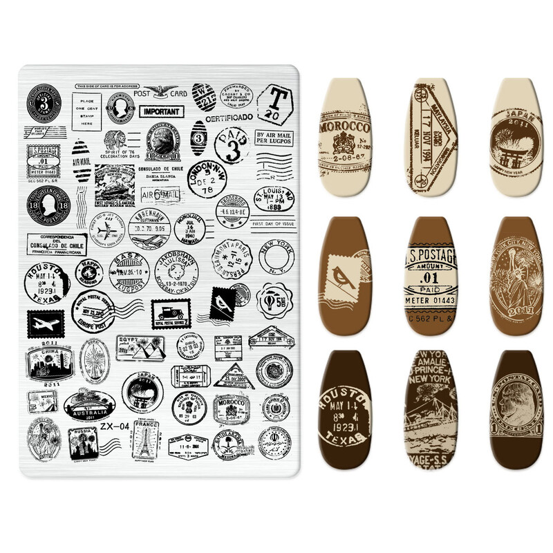 2024 Prekogranični japanski proizvođači isporučuju ploču za utiskivanje noktiju od nehrđajućeg čelika, DIY oslikani predložak za prijenos ZX