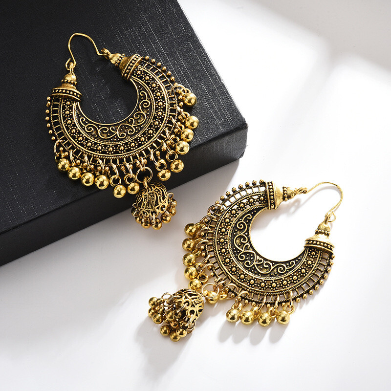 Чуангджуе трансграничен темперамент дамски европейски и американски модни ретро обеци с пискюли, личност, етнически стил, тенденция, аксесоари за обеци