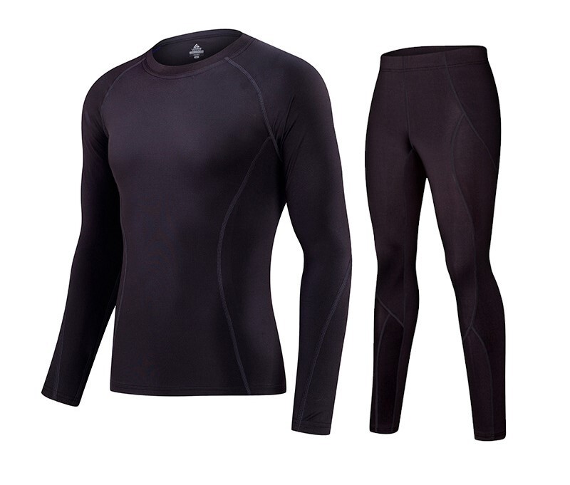 Vyriškas bėgimo kostiumas rudens viduriui ir žiemai, ilgomis rankovėmis marškinėliai, europietiško ir amerikietiško stiliaus bei aksominės tamprės.