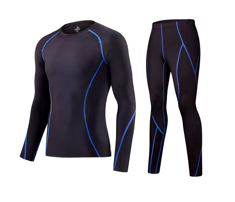 Vyriškas bėgimo kostiumas rudens viduriui ir žiemai, ilgomis rankovėmis marškinėliai, europietiško ir amerikietiško stiliaus bei aksominės tamprės.