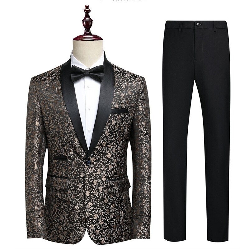 Costum brodat cu aur, gazdă coreeană, bărbat gras, rochie de mireasă, guler verde cu fructe, costum transfrontalier en-gros