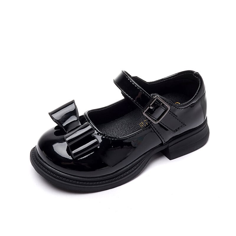 Pantofi negri din piele pentru fete, pantofi sport, pantofi sport, pantofi de prințesă, pantofi mici din piele, pentru copii, școală, super moi, pantofi simpli, pantofi școlari