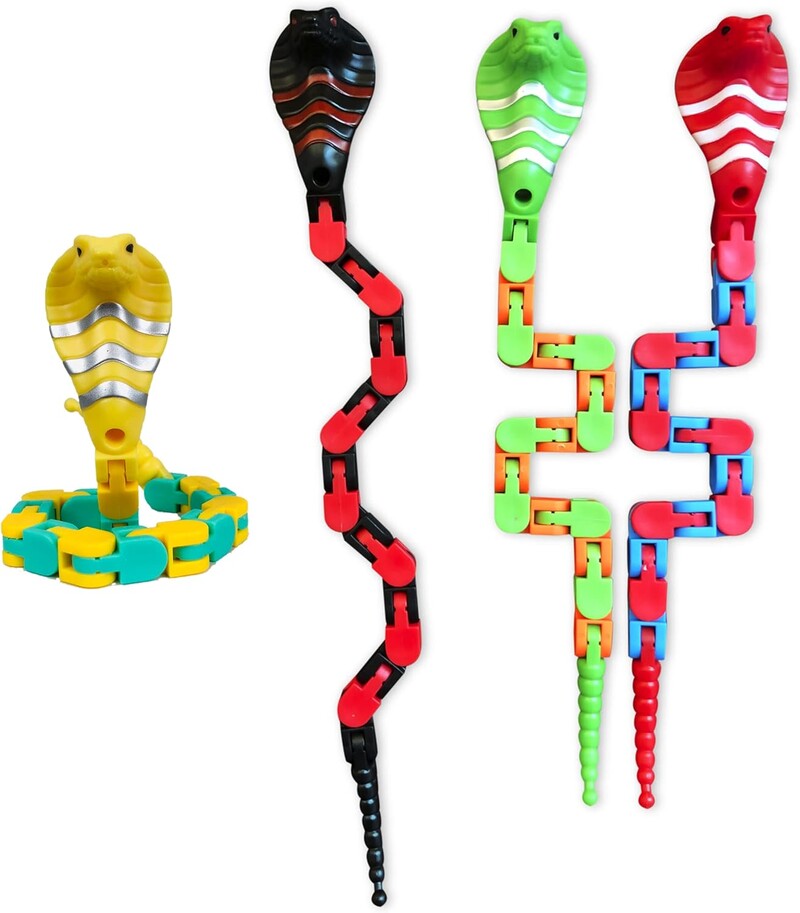 Играчка змия, Пластмасова, Сензорна, Многоцветна