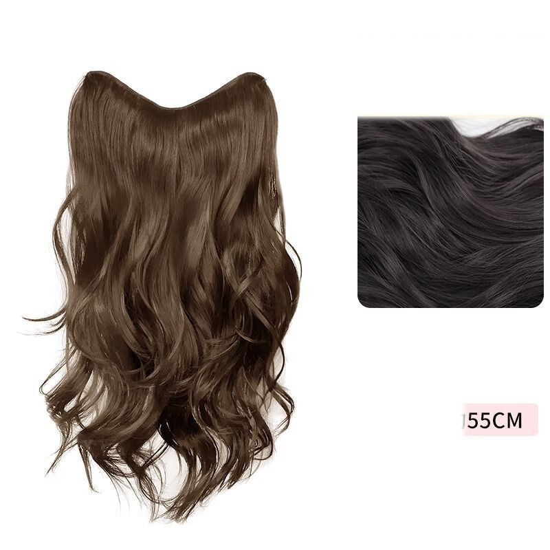 Vieno sluoksnio sluoksniuotos garbanos viršugalviui, nematomų plaukų imitacija, be pėdsakų garbanoti plaukai, plaukų apimties didinimas, garbanotų plaukų priauginimas moterims