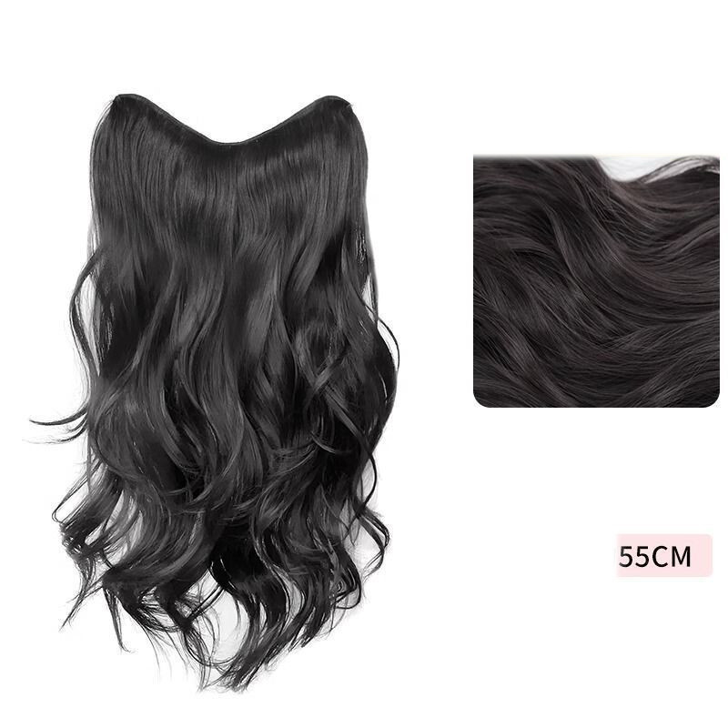 Vieno sluoksnio sluoksniuotos garbanos viršugalviui, nematomų plaukų imitacija, be pėdsakų garbanoti plaukai, plaukų apimties didinimas, garbanotų plaukų priauginimas moterims