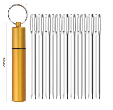 Nerūdijančio plieno siuvimo adata su didele akute, rankinė siuvimo adata, siuvinėjimo adata, aštri adata, permatomo butelio įrankių rinkinys