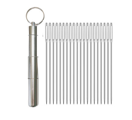 Nerūdijančio plieno siuvimo adata su didele akute, rankinė siuvimo adata, siuvinėjimo adata, aštri adata, permatomo butelio įrankių rinkinys