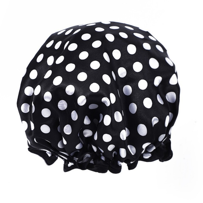 Patogi dvigubo sluoksnio dušo kepuraitė, vandeniui atspari daugkartinio naudojimo EVA kepurė moterims, namų valymui, maisto gaminimui, plaukų apsaugai