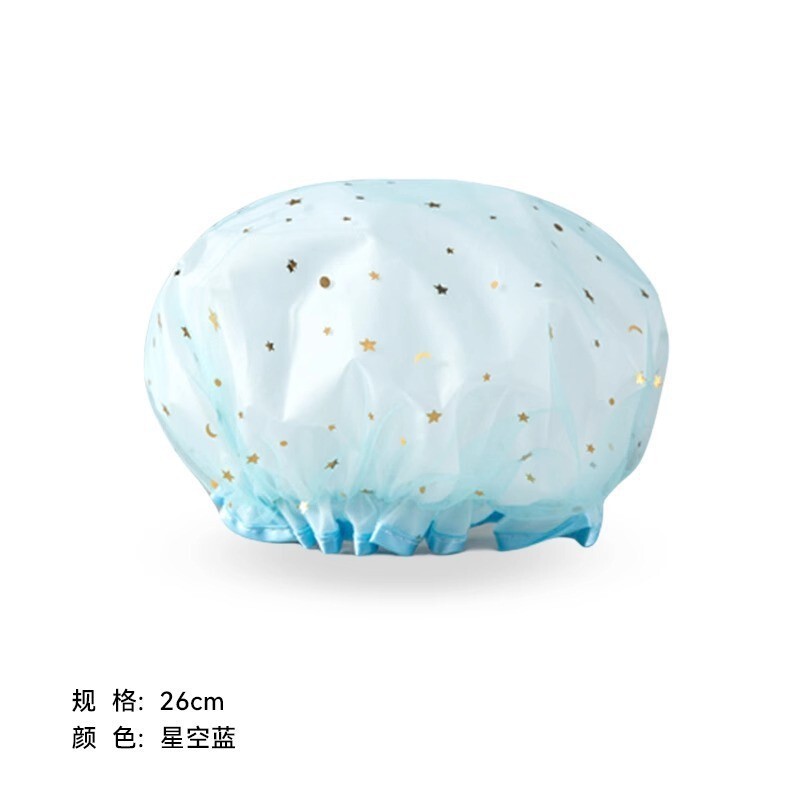 Patogi dvigubo sluoksnio dušo kepuraitė, vandeniui atspari daugkartinio naudojimo EVA kepurė moterims, namų valymui, maisto gaminimui, plaukų apsaugai