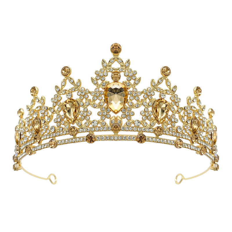 Ευρωπαϊκό και αμερικανικό νυφικό στέμμα, κορδέλα με λουλούδια και κρύσταλλα σε σχήμα σταυρού, μπαρόκ κράμα, στέμμα, αξεσουάρ νυφικού, αξεσουάρ μαλλιών