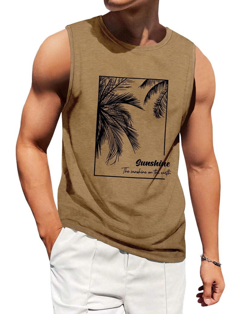 Vanjskotrgovinski prekogranični mišićavi muški 3D digitalni tisak uzoraka prsluk bez rukava za plažu havajski prsluk od kokosovog drva odjeća