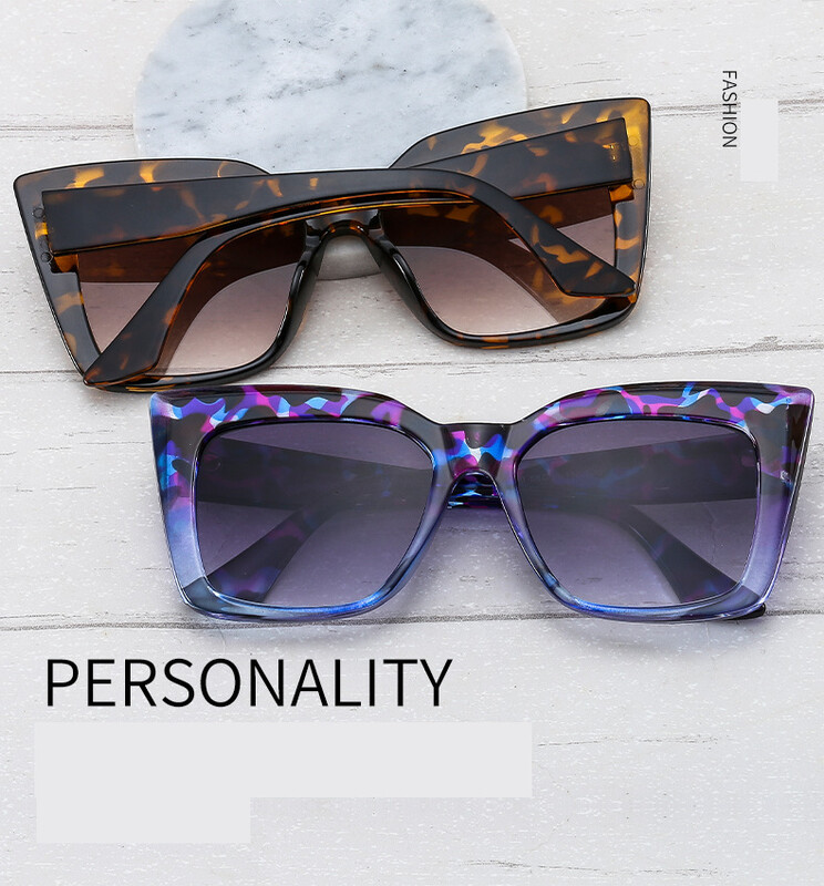 Nauji Europos ir Amerikos užsienio prekybos kompiuterinio rėmelio akiniai nuo saulės, madingi vyriški ir moteriški retro katės akių formos akiniai nuo saulės su „Xiaohongshu“ vandenyno lęšiais.