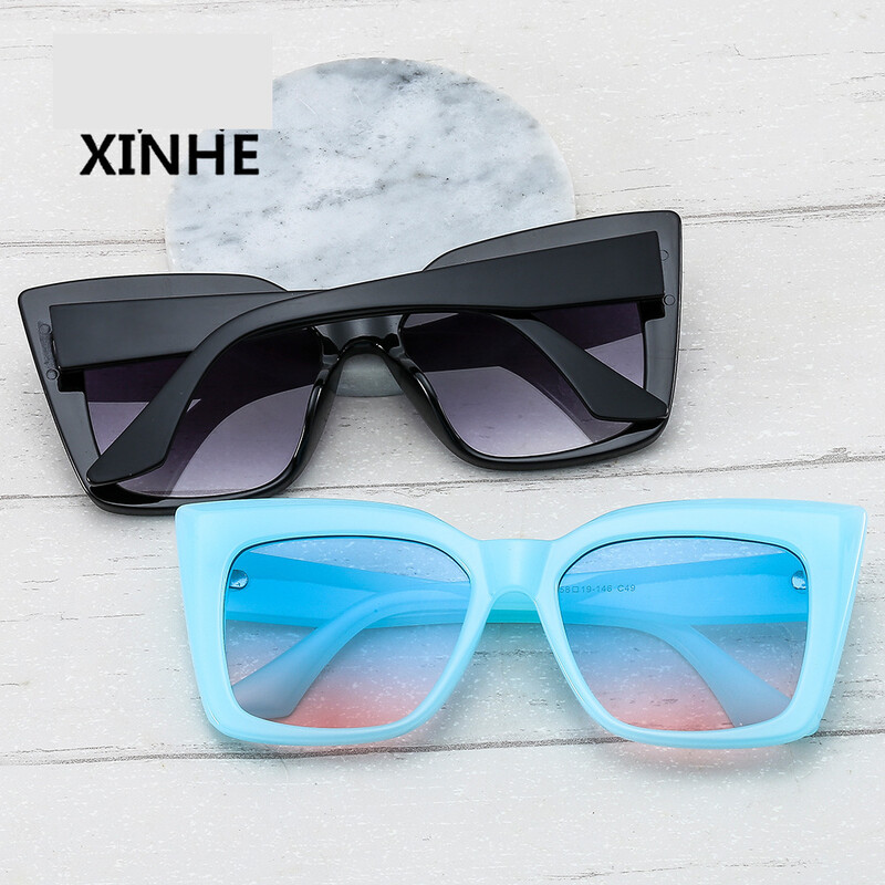 Nauji Europos ir Amerikos užsienio prekybos kompiuterinio rėmelio akiniai nuo saulės, madingi vyriški ir moteriški retro katės akių formos akiniai nuo saulės su „Xiaohongshu“ vandenyno lęšiais.