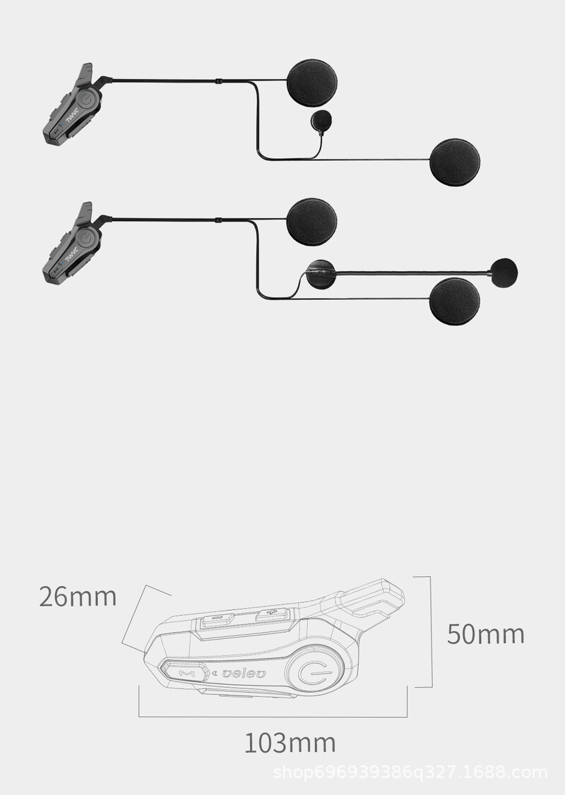 „Unisex“ motociklo šalmo „Bluetooth“ ausinės dviračiams, skirtos tarpvalstybiniam domofono ryšiui lauke, vandeniui atsparios HD pokalbiams