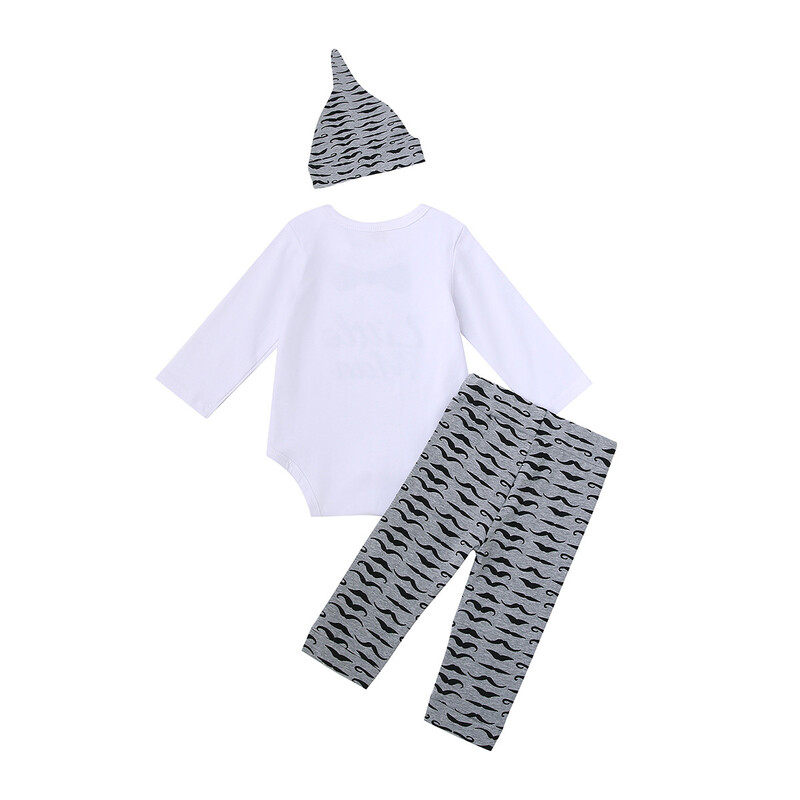 Odjeća za bebe s brkovima u vanjskoj trgovini, odjeća za prdenje, odijelo s leptir-mašnom, trokut, trodijelni kombinezon, odijelo s leptir-mašnom