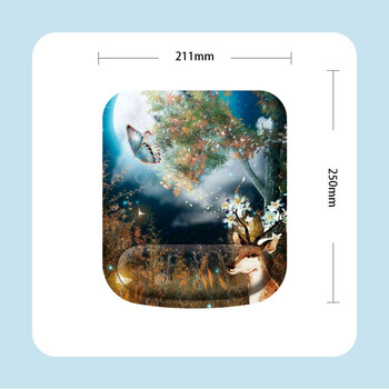 X01 Ελαστικό Mouse Pad με Δημιουργικό Βαμμένο Memory Foam, Ποντίκι, Πληκτρολόγιο, Τρισδιάστατο Ποτήρι Χειρός, Πυκνωμένο, Άνετο για Γραφείο