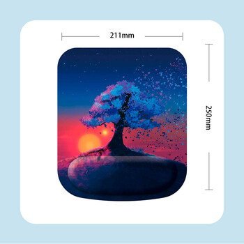 X01 Ελαστικό Mouse Pad με Δημιουργικό Βαμμένο Memory Foam, Ποντίκι, Πληκτρολόγιο, Τρισδιάστατο Ποτήρι Χειρός, Πυκνωμένο, Άνετο για Γραφείο