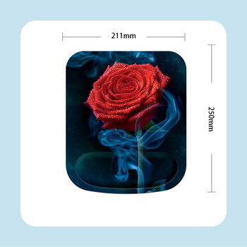 X01 Ελαστικό Mouse Pad με Δημιουργικό Βαμμένο Memory Foam, Ποντίκι, Πληκτρολόγιο, Τρισδιάστατο Ποτήρι Χειρός, Πυκνωμένο, Άνετο για Γραφείο