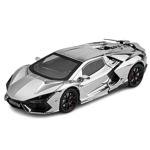 Кола Lamborghini, С дим, Метална, 1:24 мащаб, Звук и светлина, Сребрист, Без кутия