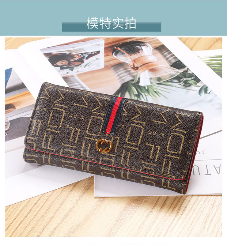 Европейски и американски моден прост трикратен дълъг малък портфейл за жени с многослойни слотокаве за, чадански за, чадански портмоне за монети, мини чанта за карти за жени