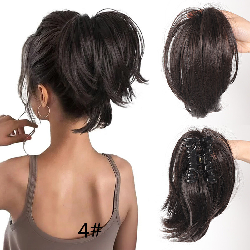 Väliskaubanduse Euroopa ja Ameerika parukad naistele, hobusesaba klips, sirge krunn, lühike sassis kohev krunn, kõrge temperatuuriga juuksekimp, siidist hobusesaba